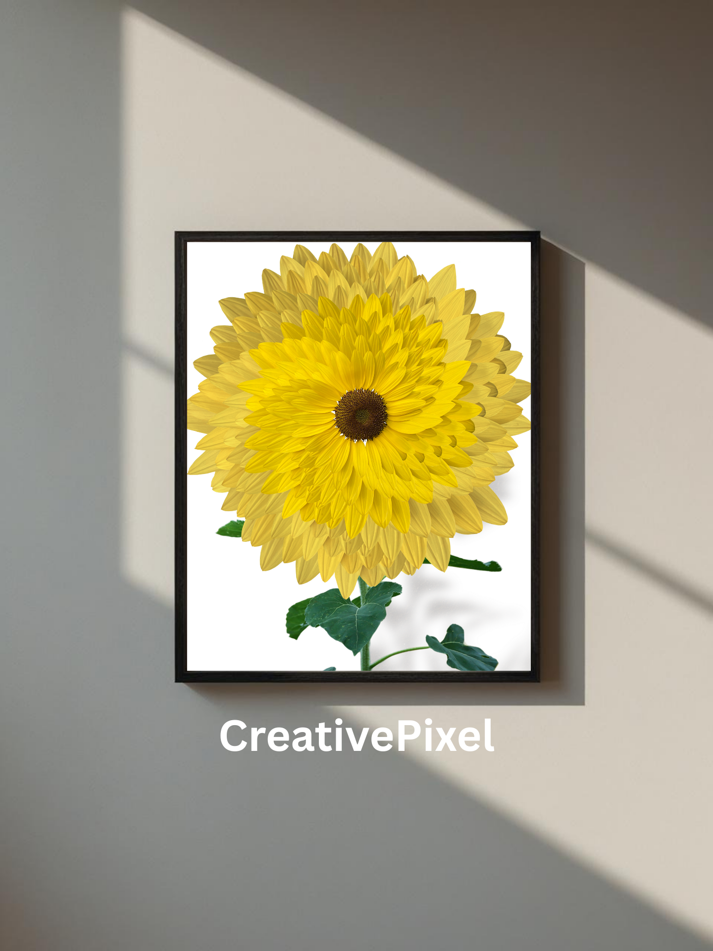 Bright Yellow Sunflower Printable Wall Art | Modern Floral Home Decor