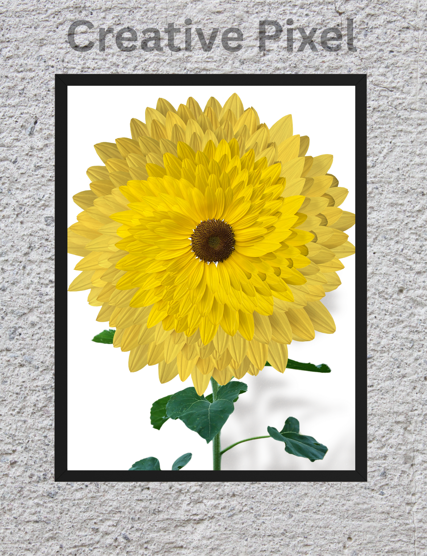 Bright Yellow Sunflower Printable Wall Art | Modern Floral Home Decor