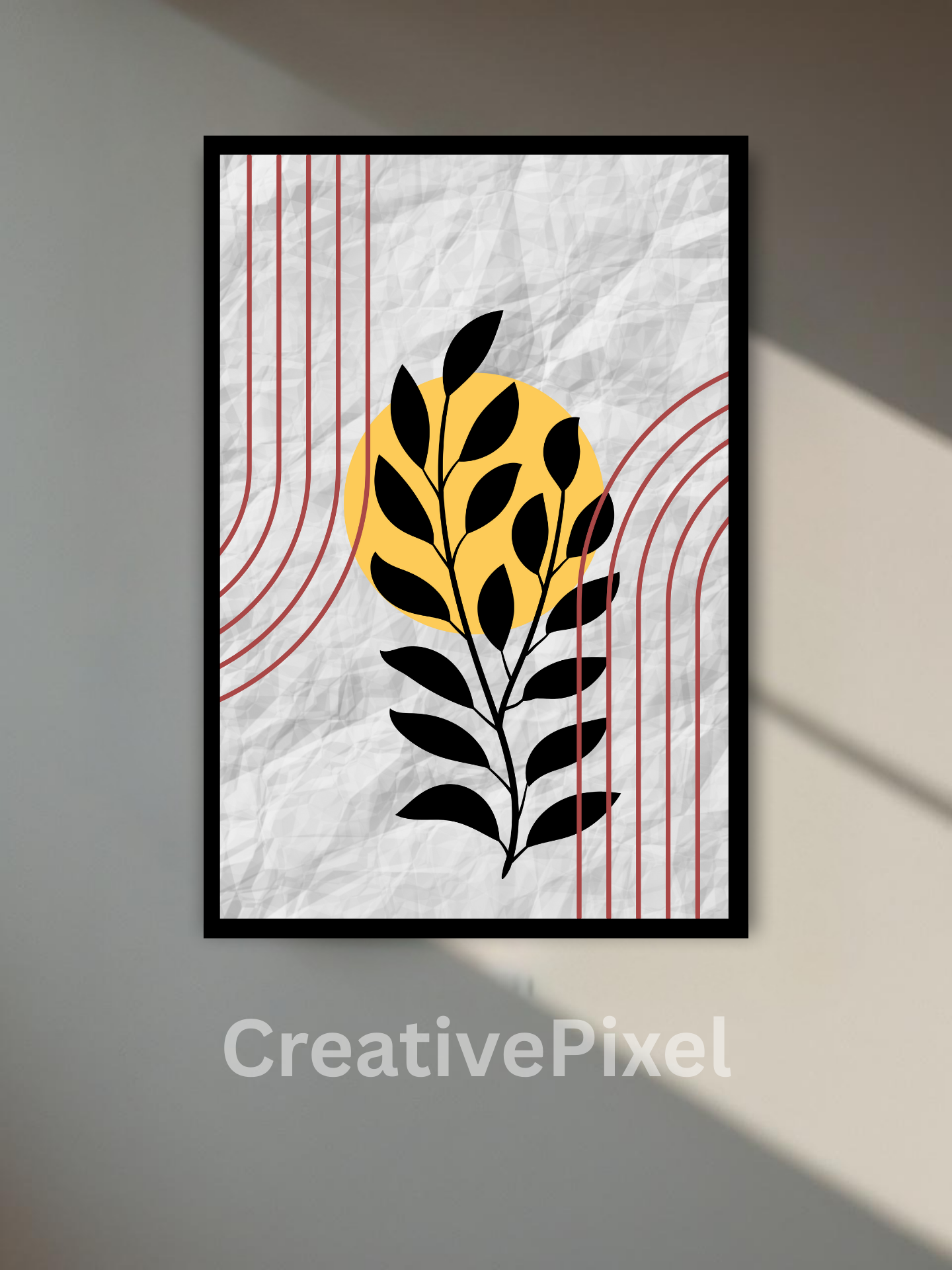 Minimalist Abstract Botanical Wall Art Set of 3 – Modern Printable Home Decor