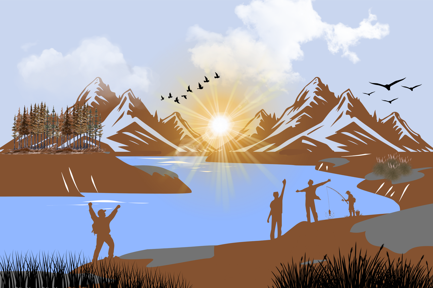 Adventure in the Mountains – Sunrise Landscape Printable Wall Art