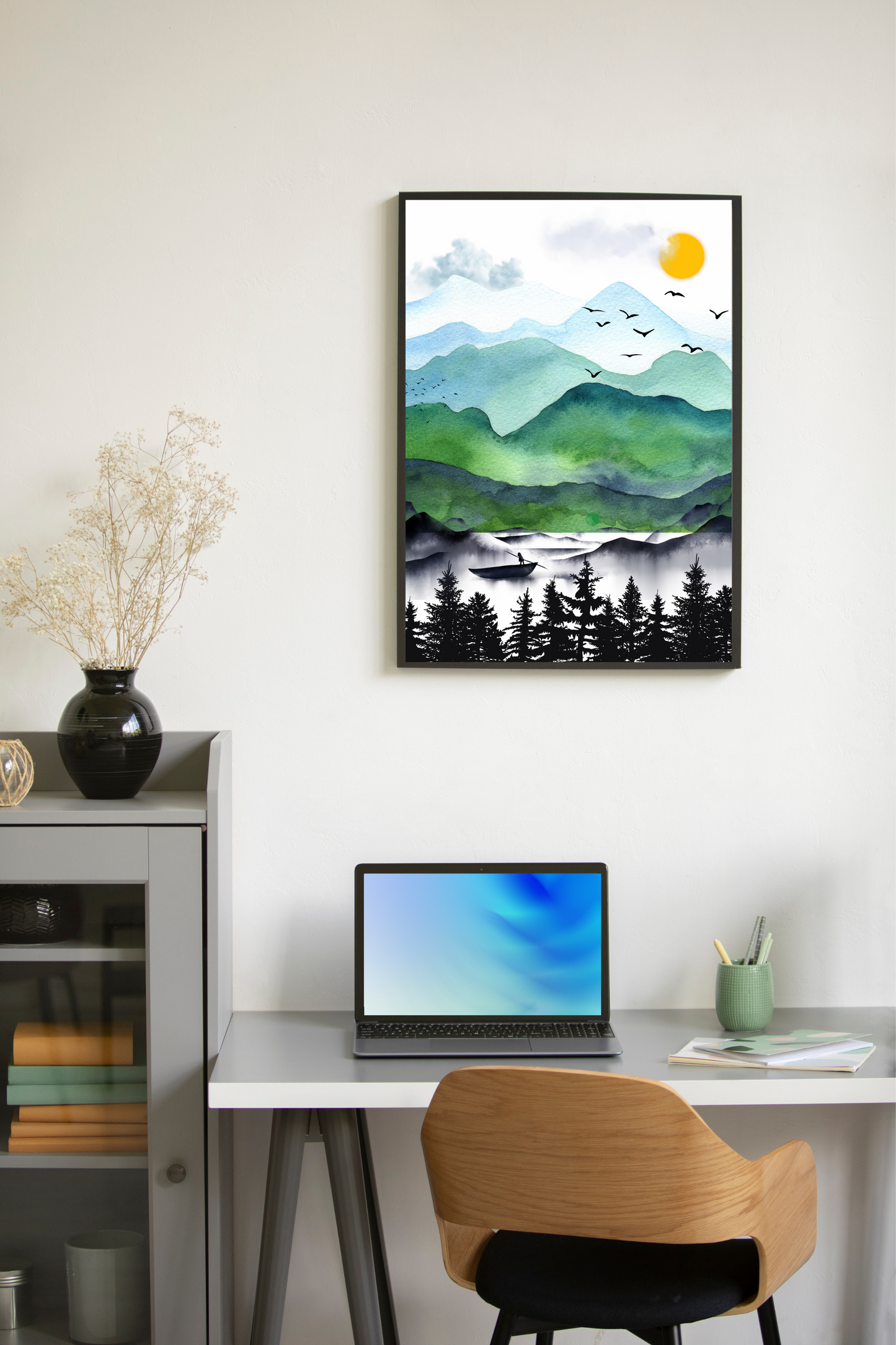 Nature Mountain Landscape Printable Wall Art – Set of 3 Digital Download Prints