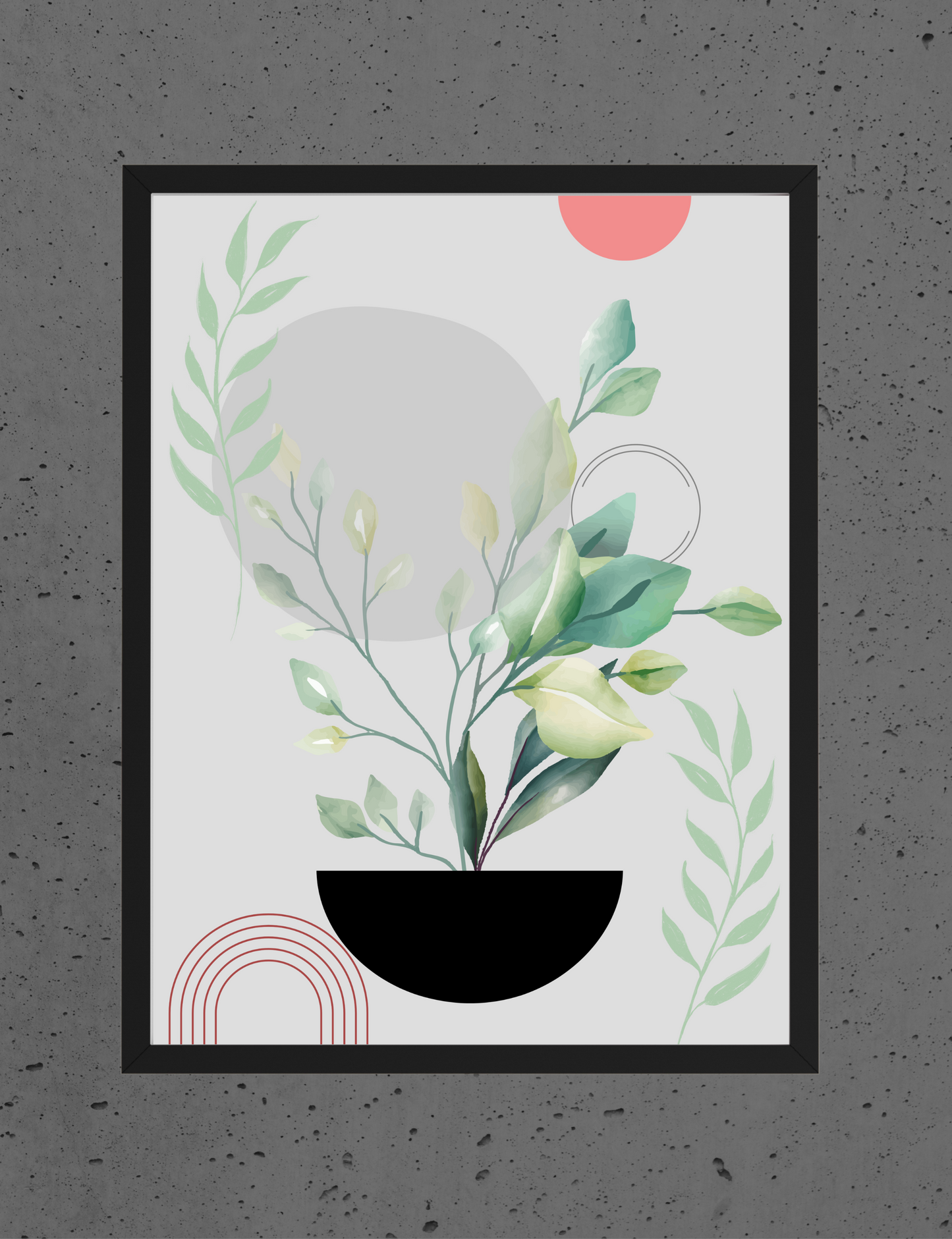 Minimalist Botanical Wall Art Set of 3 – Modern Green Leaf Prints for Living Room & Office Décor