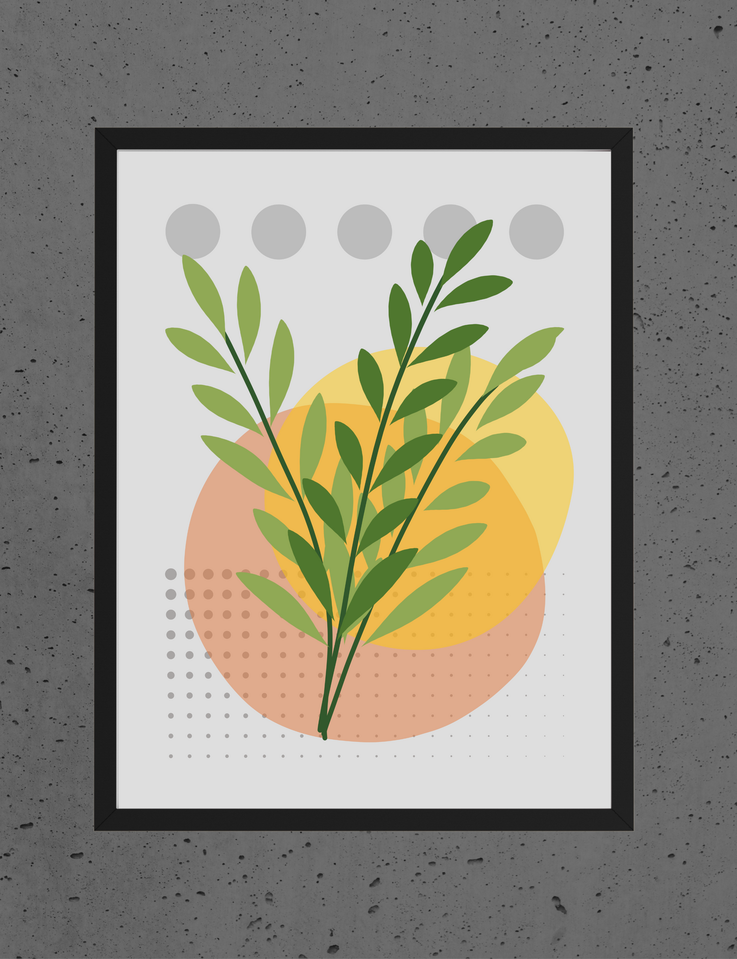Minimalist Botanical Wall Art Set of 3 – Modern Green Leaf Prints for Living Room & Office Décor