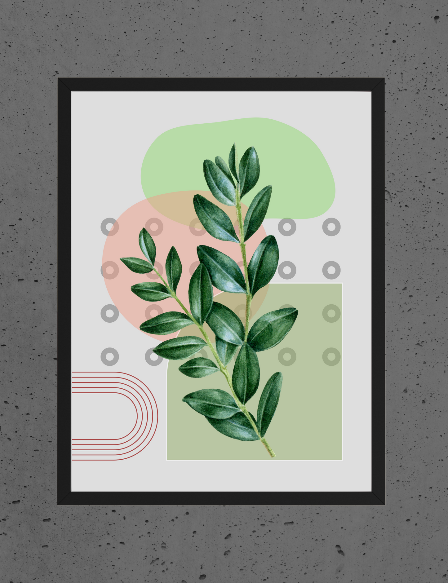 Minimalist Botanical Wall Art Set of 3 – Modern Green Leaf Prints for Living Room & Office Décor