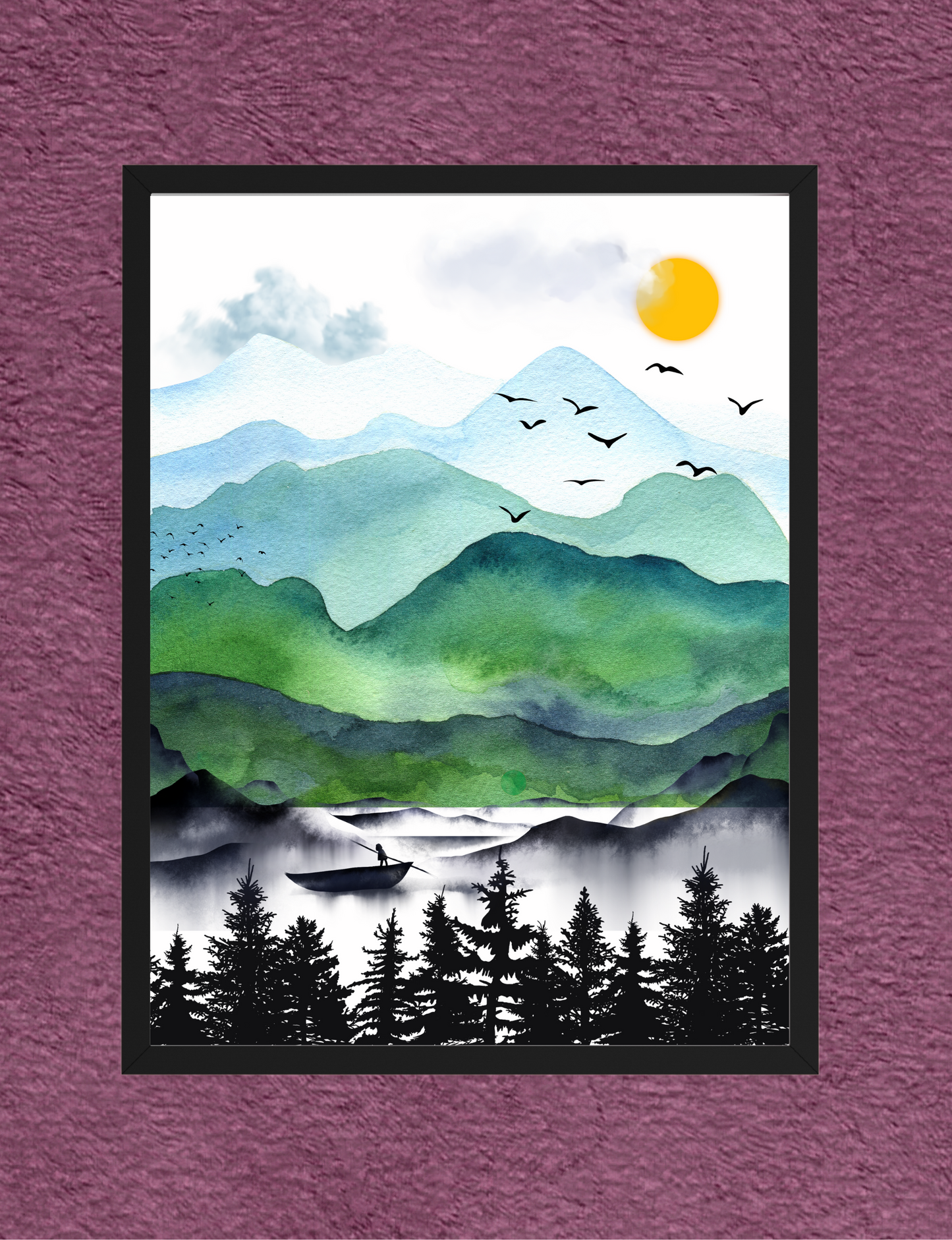 Nature Mountain Landscape Printable Wall Art – Set of 3 Digital Download Prints