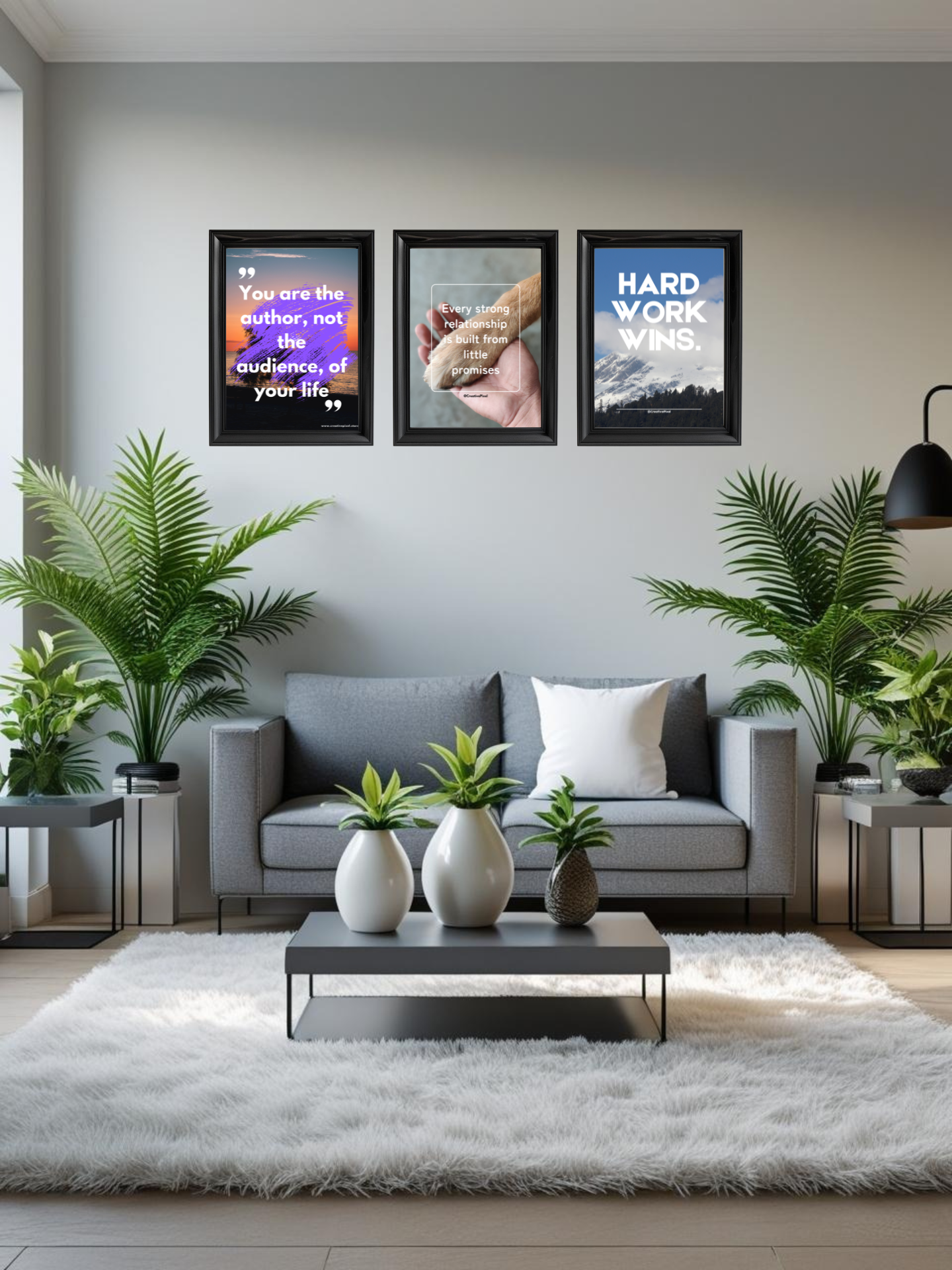 Motivational Quote Wall Art Set of 3 | Modern Printable Posters | Inspirational Home & Office Decor