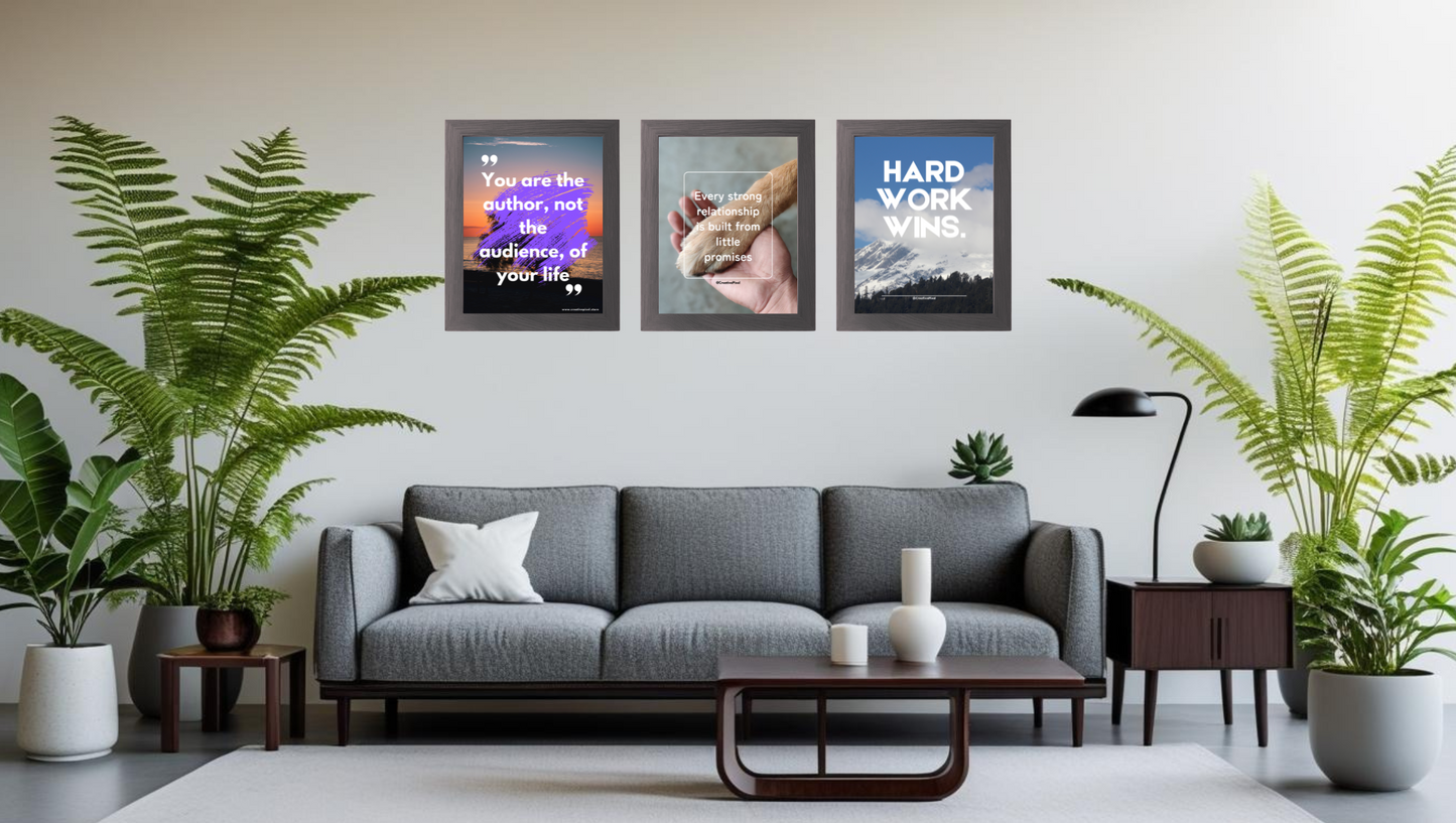 Motivational Quote Wall Art Set of 3 | Modern Printable Posters | Inspirational Home & Office Decor