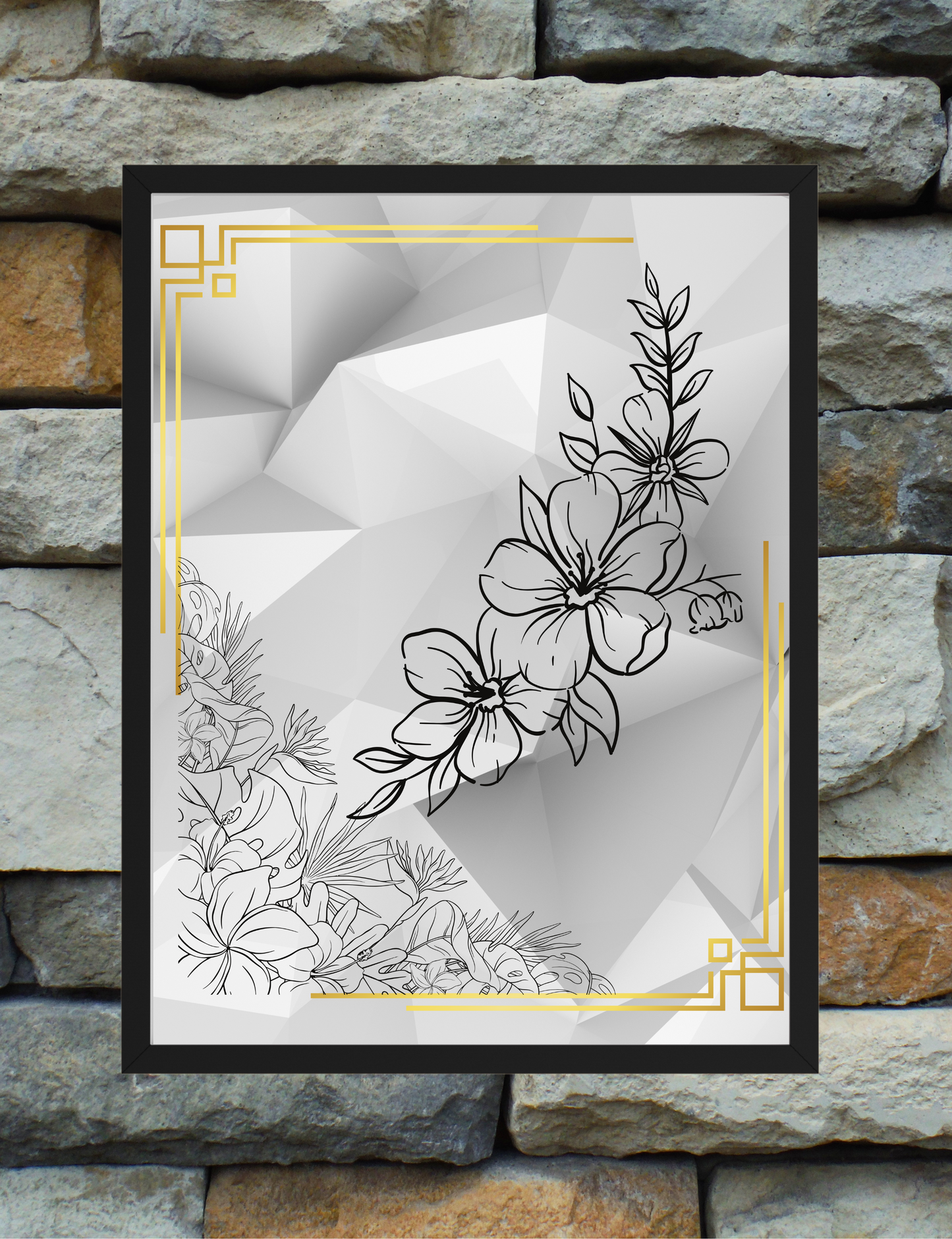 Minimalist Botanical Printable Wall Art Set – Modern Geometric Nature Prints (Set of 3)