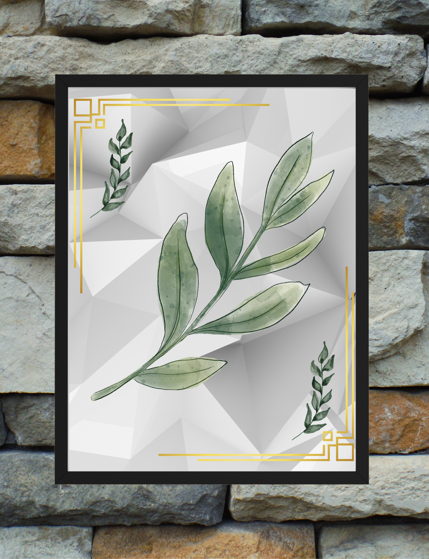 Minimalist Botanical Printable Wall Art Set – Modern Geometric Nature Prints (Set of 3)