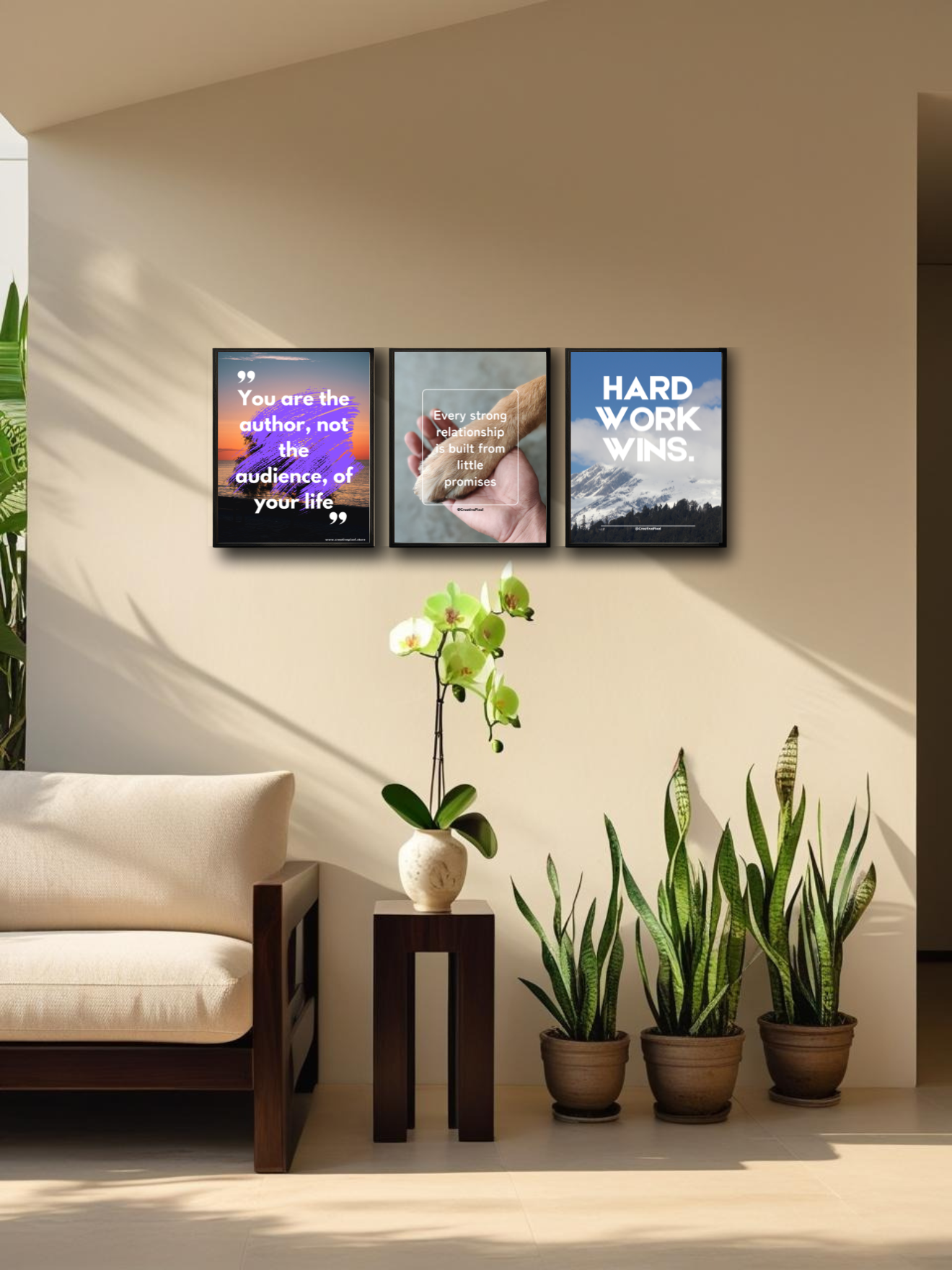 Motivational Quote Wall Art Set of 3 | Modern Printable Posters | Inspirational Home & Office Decor